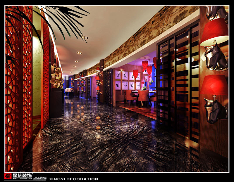 柳州东堤酒吧装修第二层餐厅设计效果01