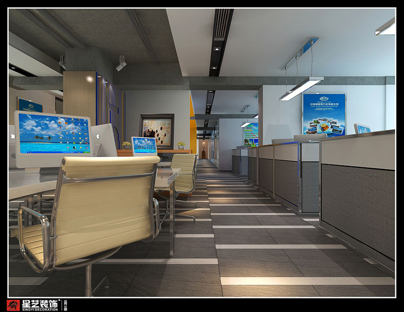 广西中青旅办公室员工办公区装修设计效果图片