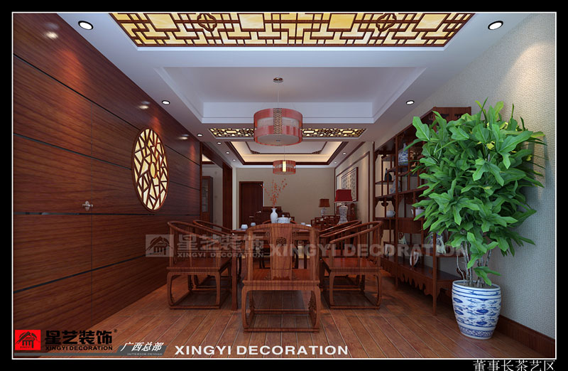 贝福投资集团董事长办公室茶艺区装修设计效果